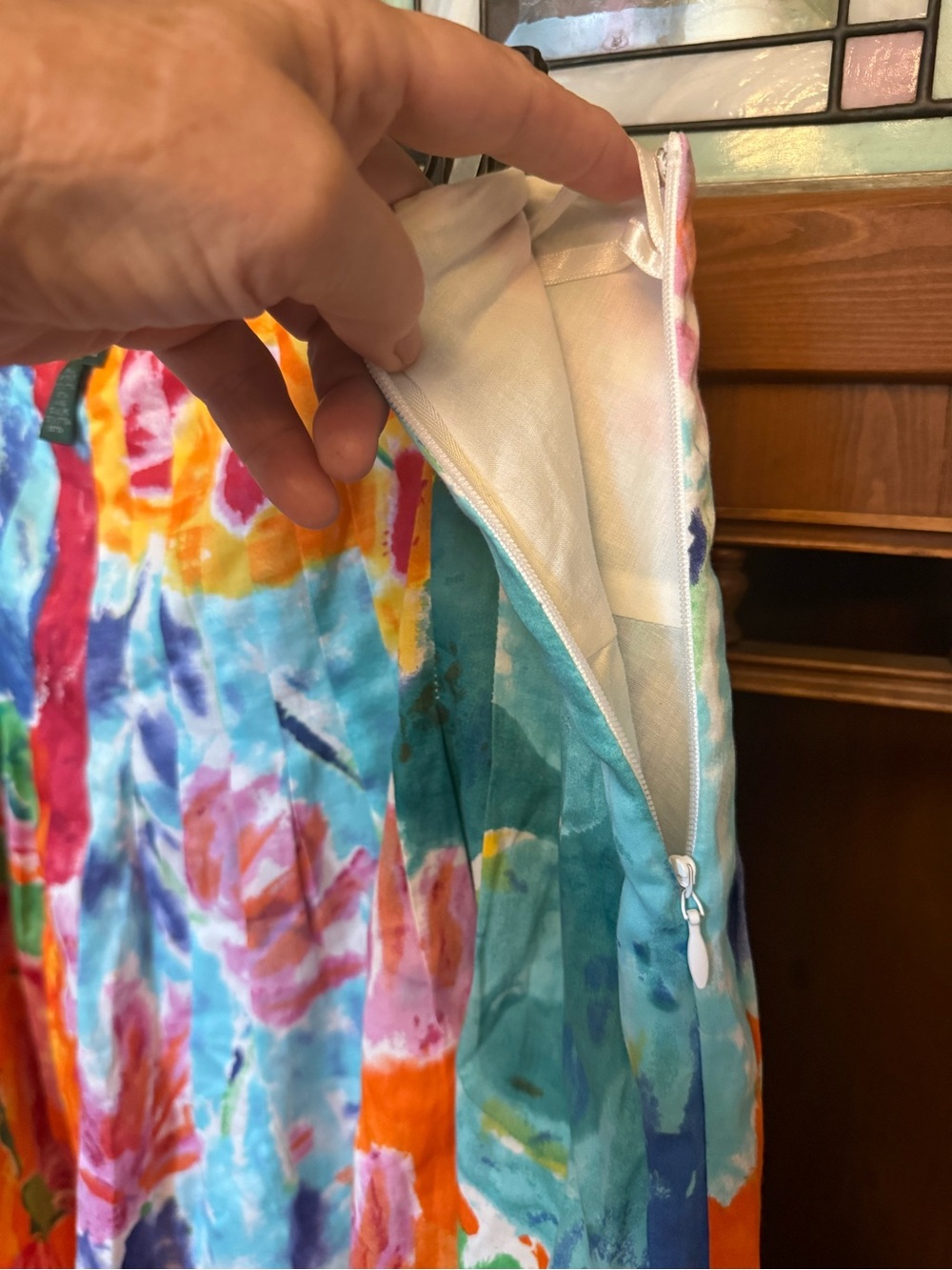 Ralph Lauren Bright Multicolor Floral Dress — Red, Orange, Blue - Picture 6 of 8